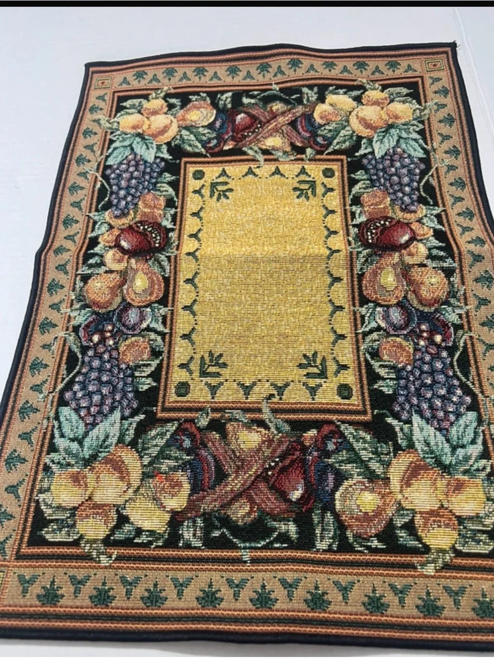 Four Tapestry Placemats Vintage Old World Italy Fruit Tuscan Decor